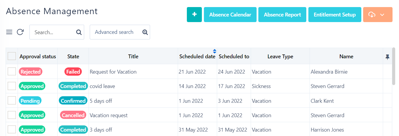 Absence management v.6.2| Comidor Platform